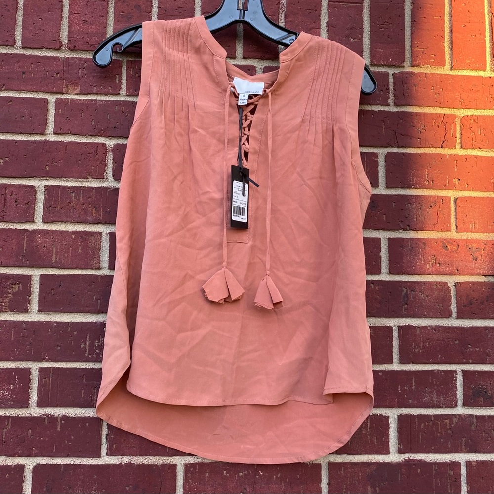 New 100% Silk Bilson Greylin Rose Sleeveless S Top - Picture 1 of 6